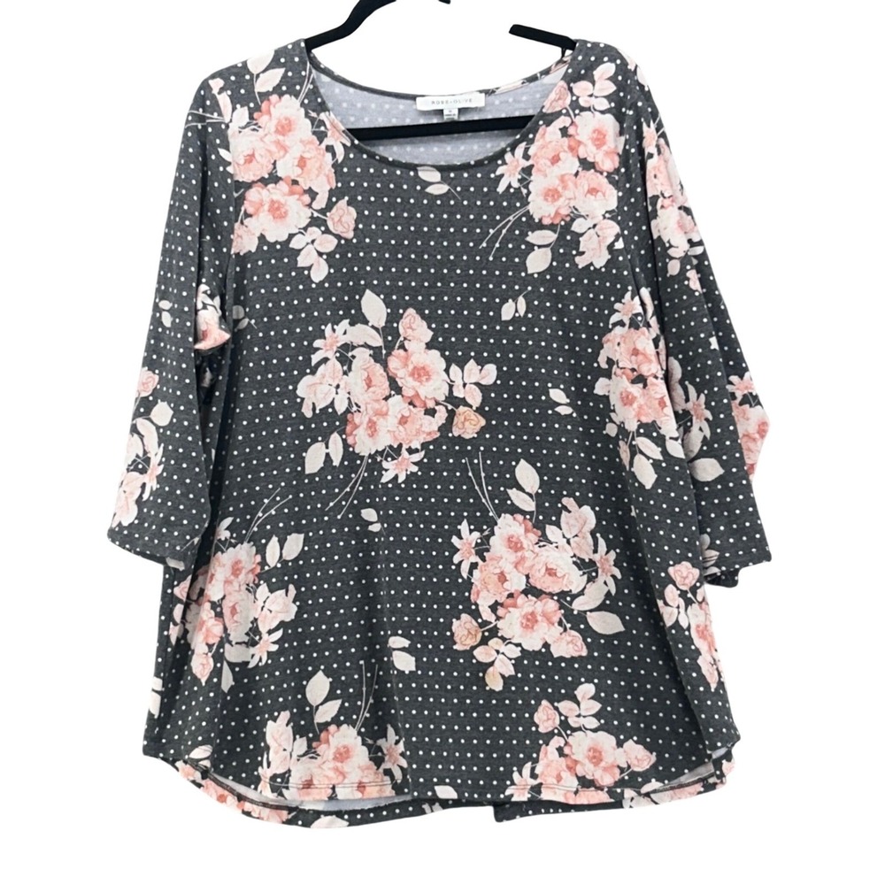 Rose +‎ Olive Tunic Gray 1X